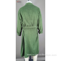 Men's 100%cotton towel long sleeve bathrobe